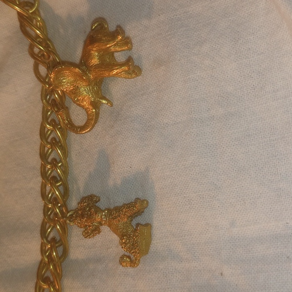 Vintage Charm Bracelet Elephant Poodle